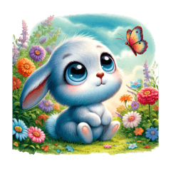 A cute blue rabbit