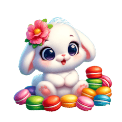 A cute white rabbit stickers