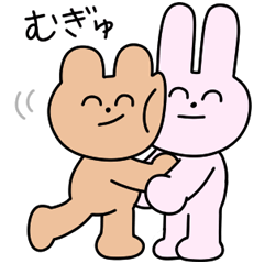 Usagi and Kuma Smile Sticker