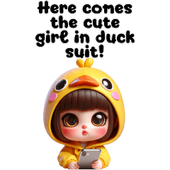 Cute girl in duck suit! (ENG -BIG)