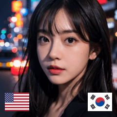 EN KR Korean night street girl