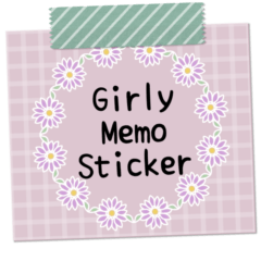 3y.Girly memo sticker