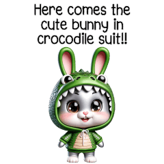 Cute bunny in crocodile suit (Eng - Big)
