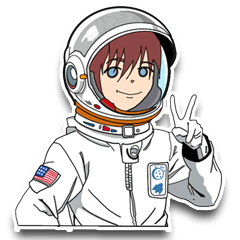 Daily life of an astronaut boy