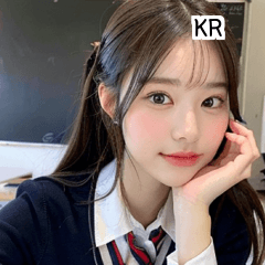 KR cute korean school uniform girl  A