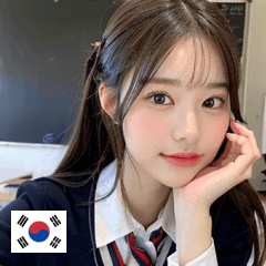 KR cute korean school uniform girl