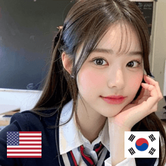 EN KR 귀여운 한국 교복 소녀