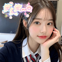 cute korean school uniform girl  JP
