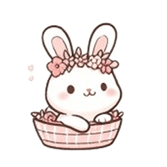 Cute rabbit and flower Sticker