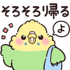 Cheerful Budgies family contact sticker