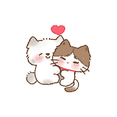 Dirty Samoyed and girlfriend cat