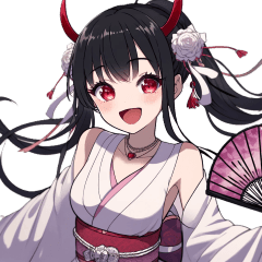 A beautiful demon in a kimono_1