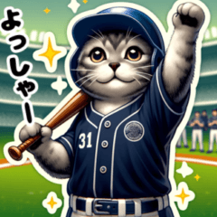 The cat which baseball likes