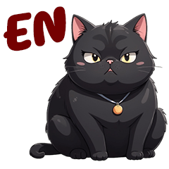 cute black cat ENG