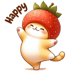 Happy with Strawberry Cat