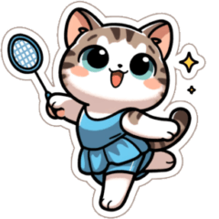 The cat which likes badminton
