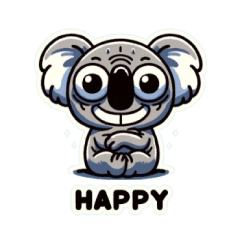 creepy koala sticker 001