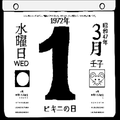 Daily calendar for March 1972