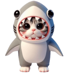 可愛鯊魚貓 表情貼