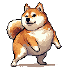 Pixel art Hakata fat shiba dog