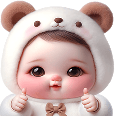 Cute baby in a bear costume