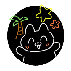 Neon cat sticker