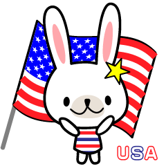USA rabbit stickers