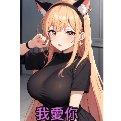 Anime cat-eared girl daily language