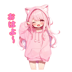A girl wearing a cat ear hoodie