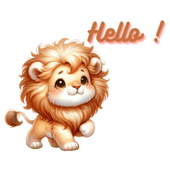 Happy little lion cute