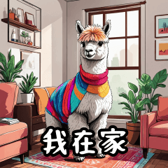 一隻可愛的羊駝用台灣國語打招呼