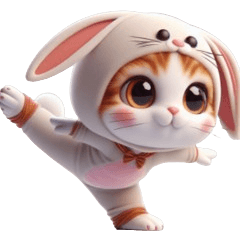 Bunny Cat Funny Stickers