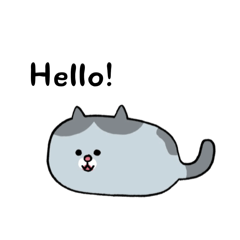 Cute Grey Cat Sticker