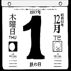 Daily calendar for December 1977