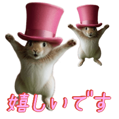 rabbit wearing a pink top hat