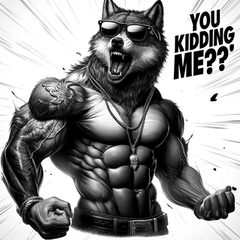 근육 늑대 주의!
