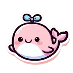 mini pink whale Sticker