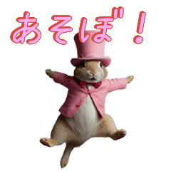 rabbit wearing a pink top hat 2