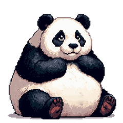 Pixel art fat panda