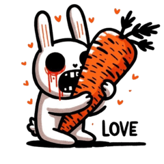 Spooky-Cute Bunny: Carrot Sidekick