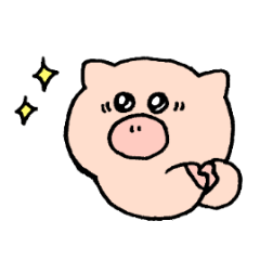 very cute pig sticker