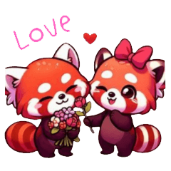 Red panda in Love