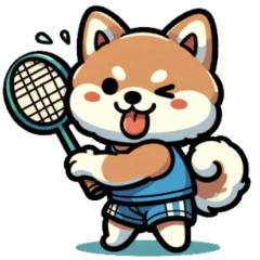 The dog which badminton likes