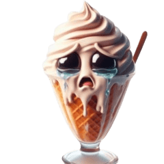 泣き虫アイスクリームの絵文字