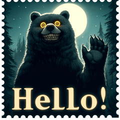 creepy bear sticker 002