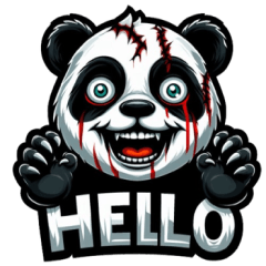 creepy panda sticker 002