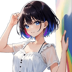 Rainbow cute girl