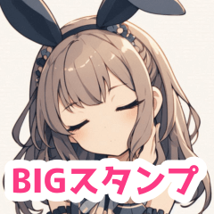 Apathetic rabbit girl BIG sticker