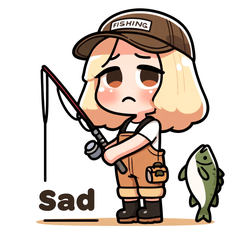 Fishing Girl's Daily Stickers