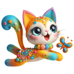 Various Cat-Like Plush Toy Stickers